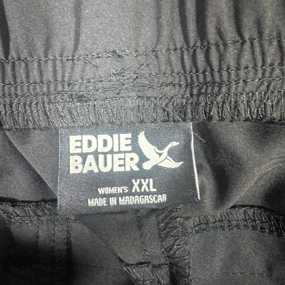 Eddie Bauer Womens Traveler Crop Pant Black Wide Leg Activewear XXL 1969835
